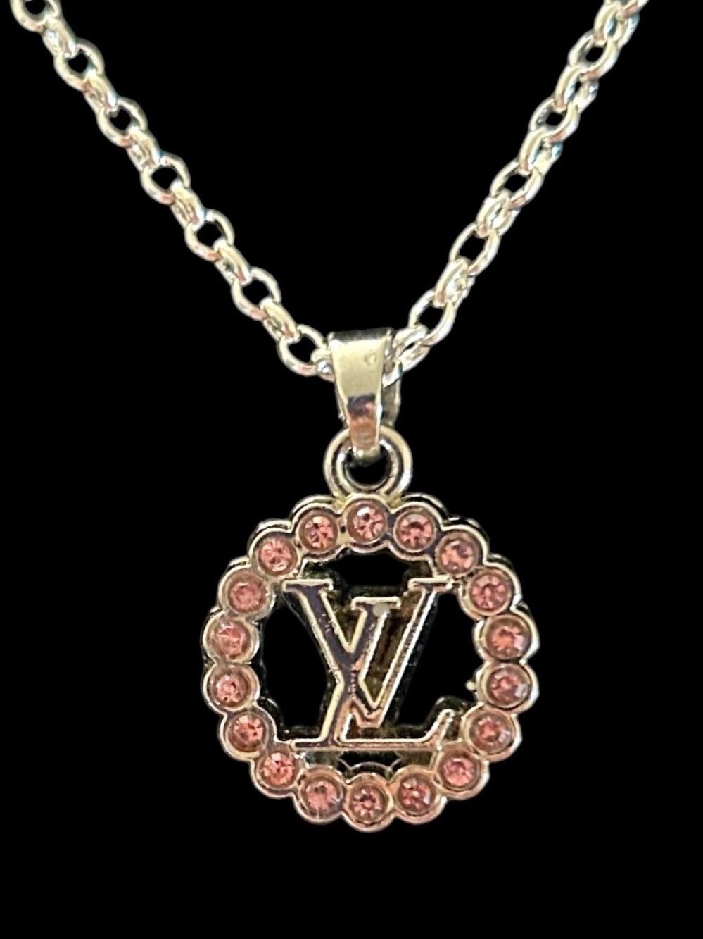 Authentic Louis Vuitton Pink Silver Necklace